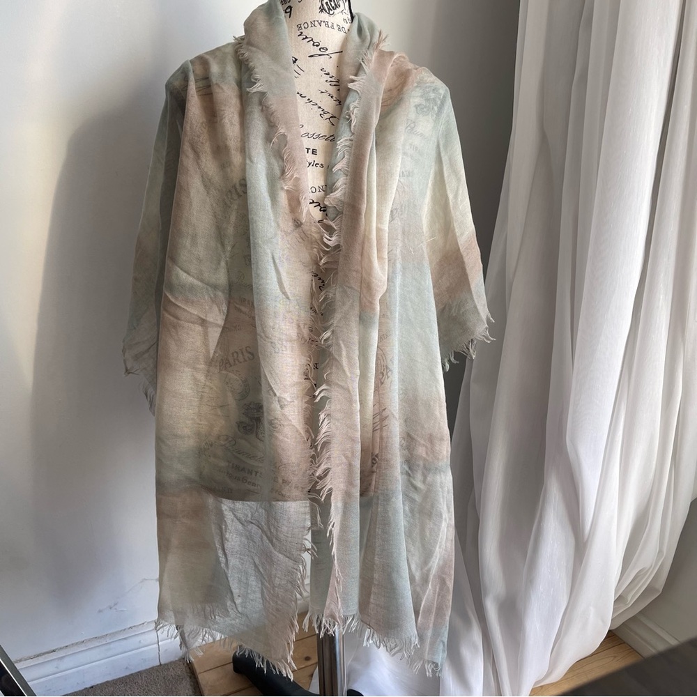 Eskandar Pastel Silk Cashmere Sheer Scarf